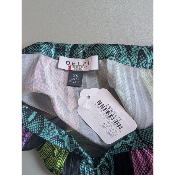 NWT DELFI Collective Colorblock Snake Clara pleated midi Skirt Size XS #1D460 - Picture 7 of 8